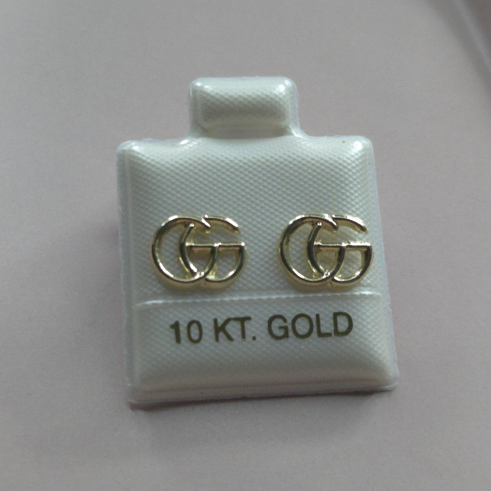 Gold Logo Stud Earrings